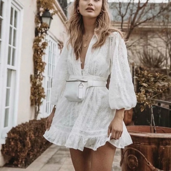 Lace & Ruffle Button Down Boho Chic Dress - Picture 3 of 9